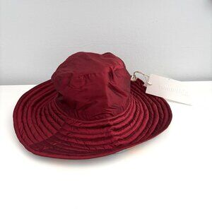 NEW Romualda Red Reversible Orange Abstract Painted Bucket Hat Cotton and Silk